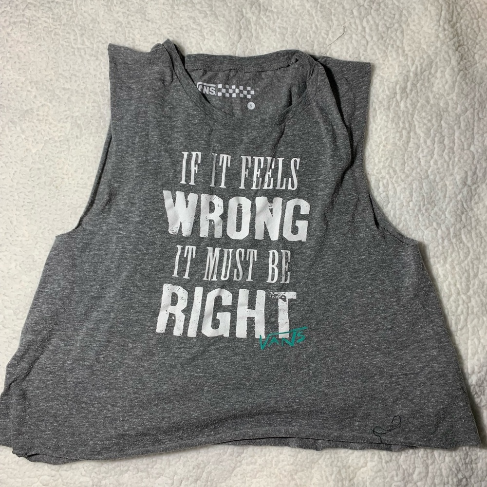 vans gray tank top size S
